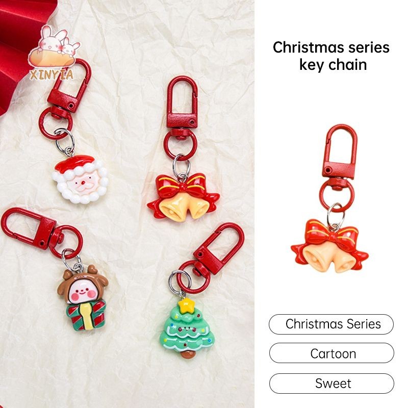 Creative Christmas Series เรซิ่น Key Chain น่ารักการ์ตูนจี้กระเป๋าจี้XINYIA.TH