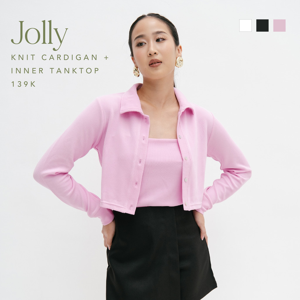 คาร์ดิแกน Jolly Knit -- Ocha Wear | เดรสไหมพรมงานพรีเมี่ยม | ด้านนอกของผู้หญิง