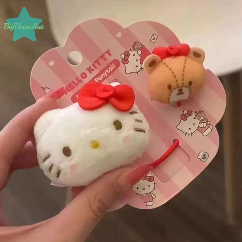 [BigHouseSea] Sanrio Kawaii Hello Kitty All-Matchหัวเชือกการ์ตูนหวานตุ๊กตาหมีเชือกผมผมหางม้าสูงอุปกรณ์เสริมผมสาวของขวัญใหม่
