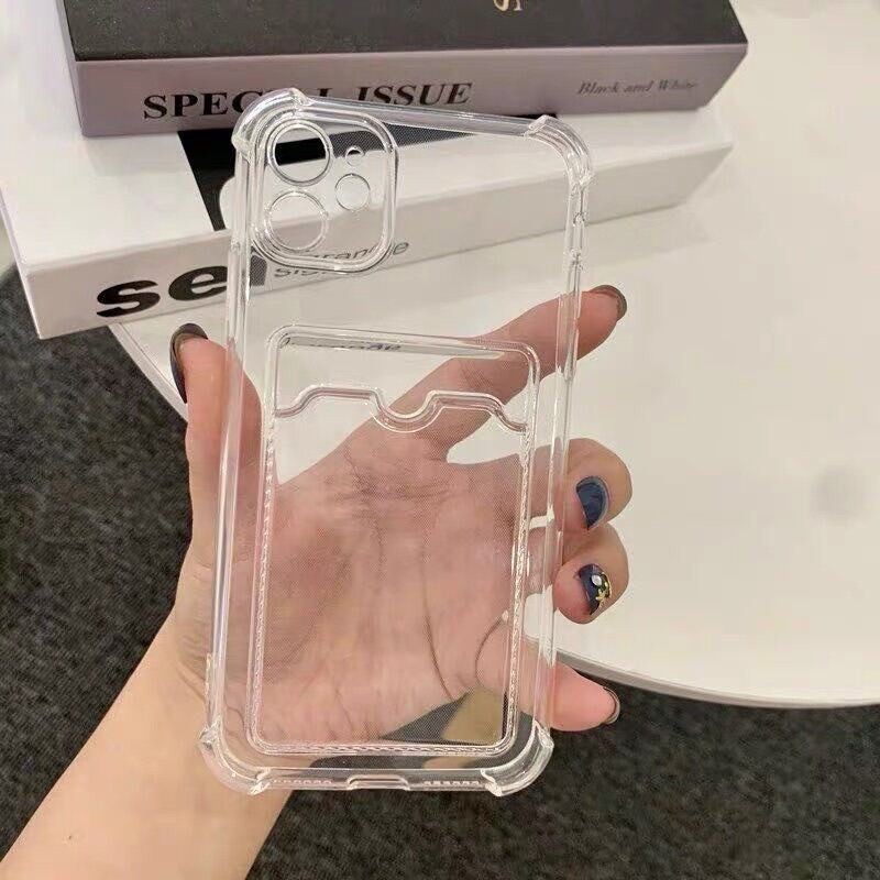 เคสไอโฟนกันกระแทกแบบใส 4 มุมหลัง กระเป๋า ช่องสําหรับที่ใส่บัตร Ip PK Thai Duong