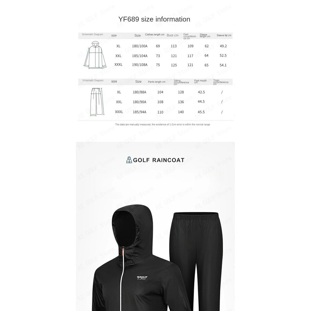ชุดกันฝนกอล์ฟชาย รุ่นปี689 เสื้อและกางเกง thumbnail 9