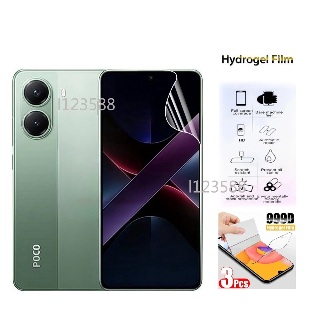 ฟิล์มไฮโดรเจลด้านหน้าคลุมทั้งหมดปกป้องหน้าจอสําหรับxiaomi Poco X7 Pro PocoX7 PocoX7Pro 5G 2024 PocoX6 X6 Pro X6Pro Softหน้าจอป้องกันฟิล์ม