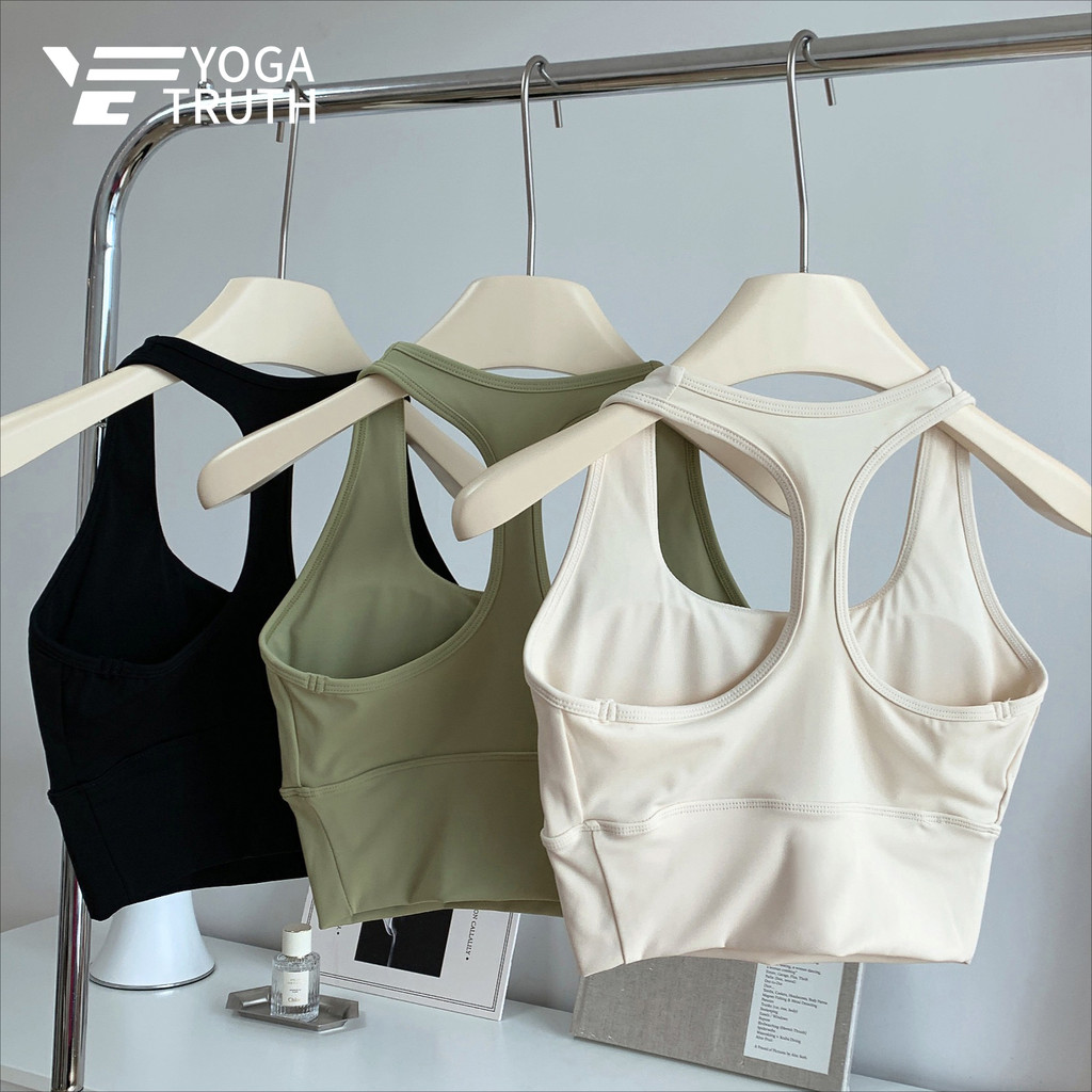 YOGATRUTHFixed Cushion Sports Bra I-shaped Beauty Back Quick Drying Bra โยคะวิ่ง