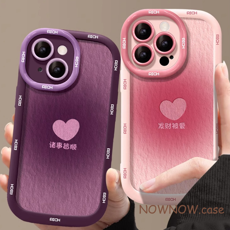 สําหรับ IPhone 16 15 14 13 12 11 Pro Max X XR XS Max 7 8 Plus สาวสีชมพูย้อมรักสีม่วงเคสโทรศัพท์ปกอ่อน