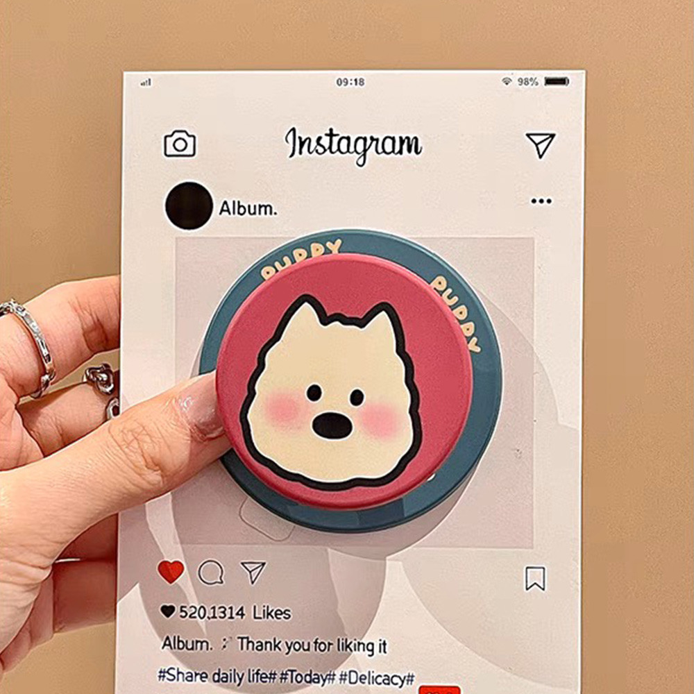 น่ารัก High West Dog Doodle Graffiti Magnetic Phone Grip Tok ผู้ถือโทรศัพท์สําหรับ IPhone Samsung Universal Stand Holder Tok โทรศัพท์แม่เหล็ก Griptok Grip Tok Stand