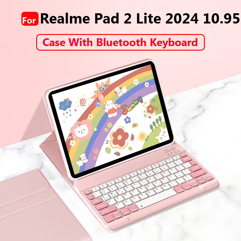 กรณีบลูทูธ Keboard สําหรับ Realme Pad 2 Lite แท็บเล็ต 10.95 นิ้ว X 10.95 10.4 สําหรับ Realme Pad 2 1