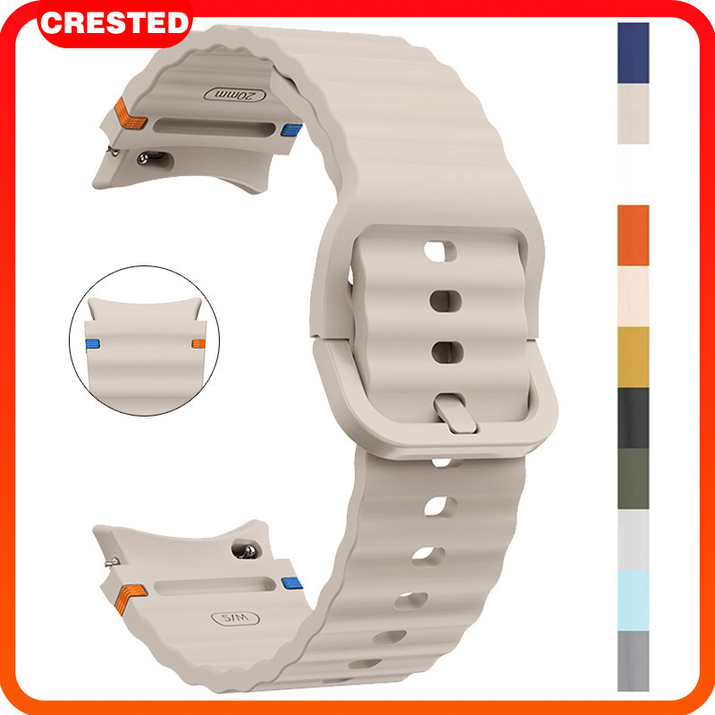 ไม่มีช่องว่างกีฬาซิลิโคนยางสายรัด for Samsung Galaxy Watch FE 7 6 5 4 44 40มม. 4 6 Classic 43 47 42 46 5 Pro 45มม.