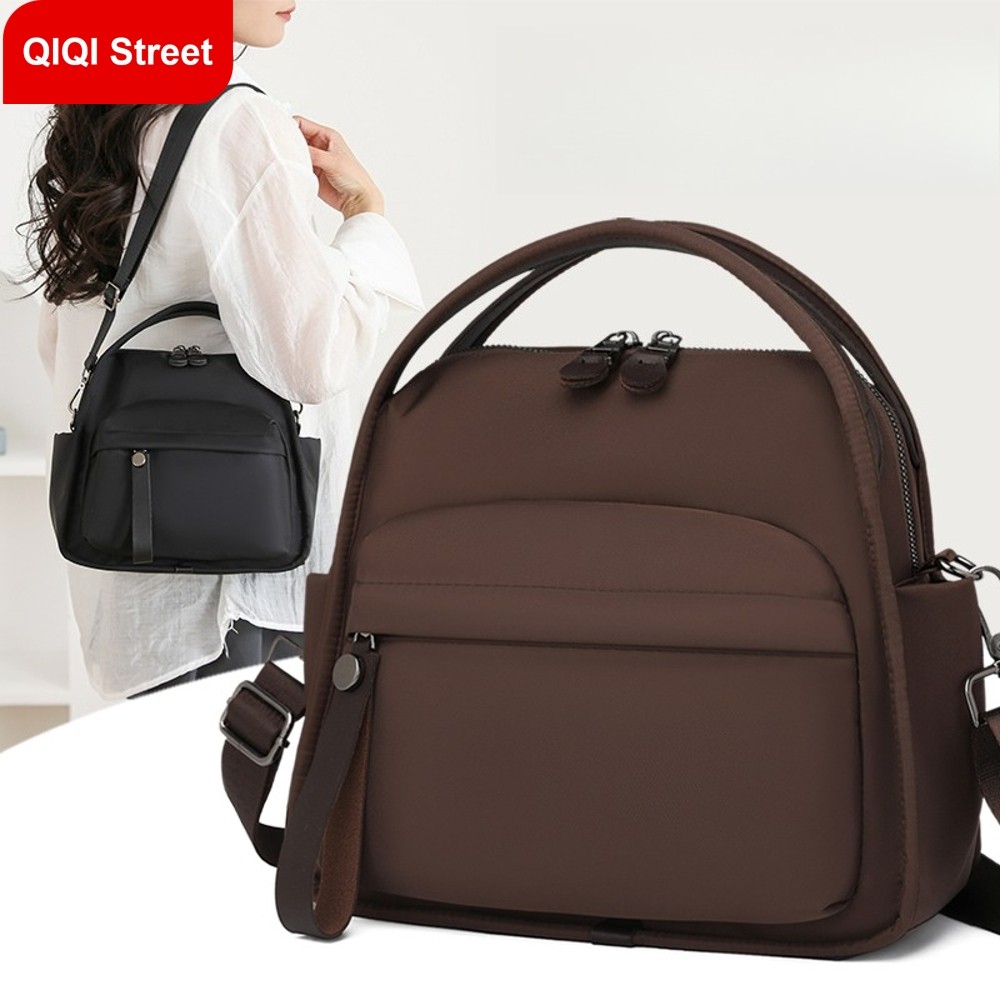 ผู้หญิงใหม่ กระเป๋าสะพายข้างผ้าไนลอนกันน้ํา กระเป๋าถือความจุขนาดใหญ่