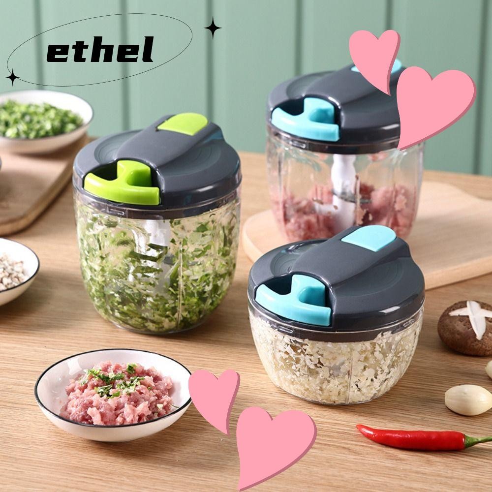 ETHEL1 คู่มือสับอาหาร,สแตนเลส Twist Shredder Speedy Chopper, ทนทานมือถือดึง PP Storage Hand Power Mincer อาหารเด็ก