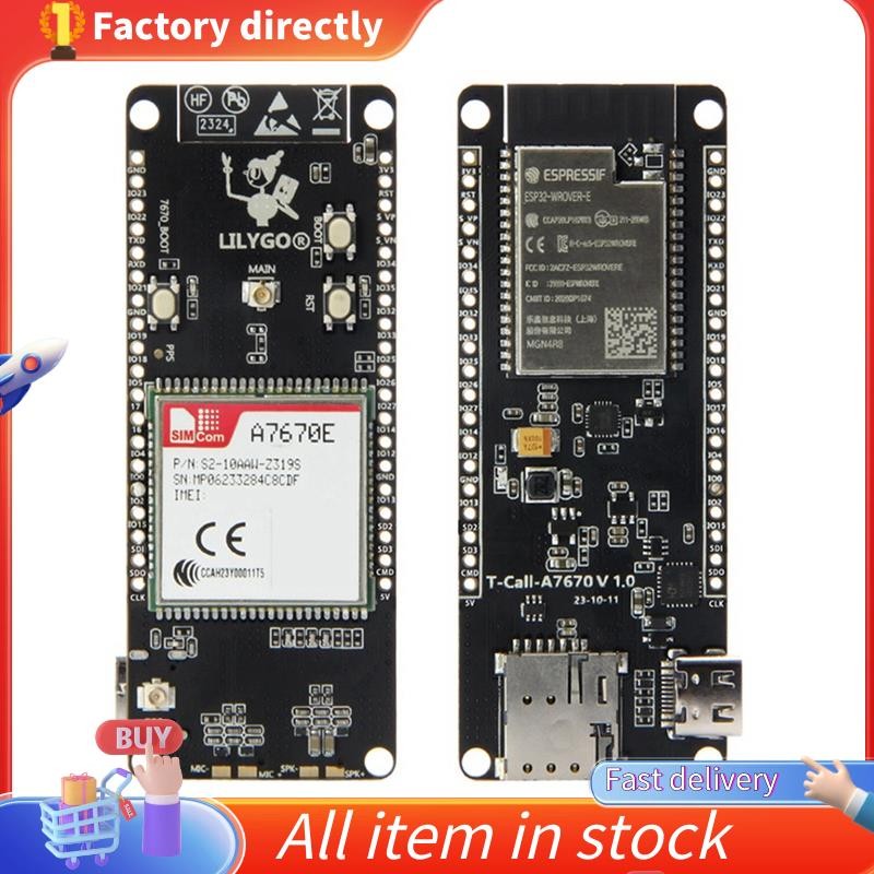 T-Call A7670 4G 2G ESP32 บอร์ดพัฒนา A7670E LTE GSM เครือข่าย ESP32-WROVER-E WiFi บลูทูธไร้สายโมดูล