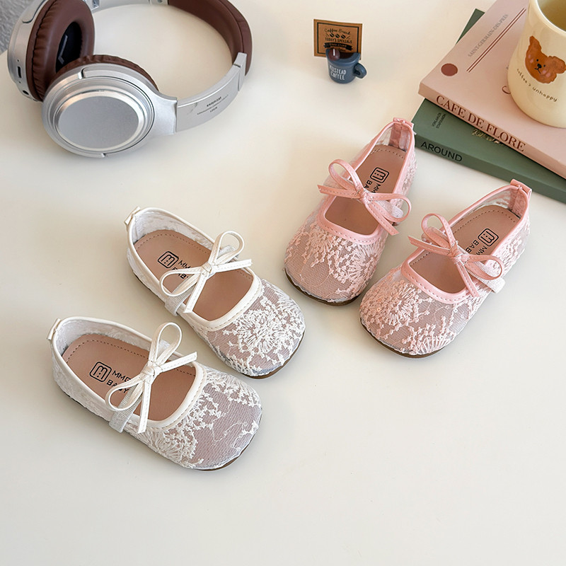 สไตล์เกาหลี Bowknot เด็กทารกรองเท้าแตะตาข่ายเย็บปักถักร้อย Bowknot Slip-on Soft Sole Anti-slippery รองเท้าเด็ก 2-6 ปี
