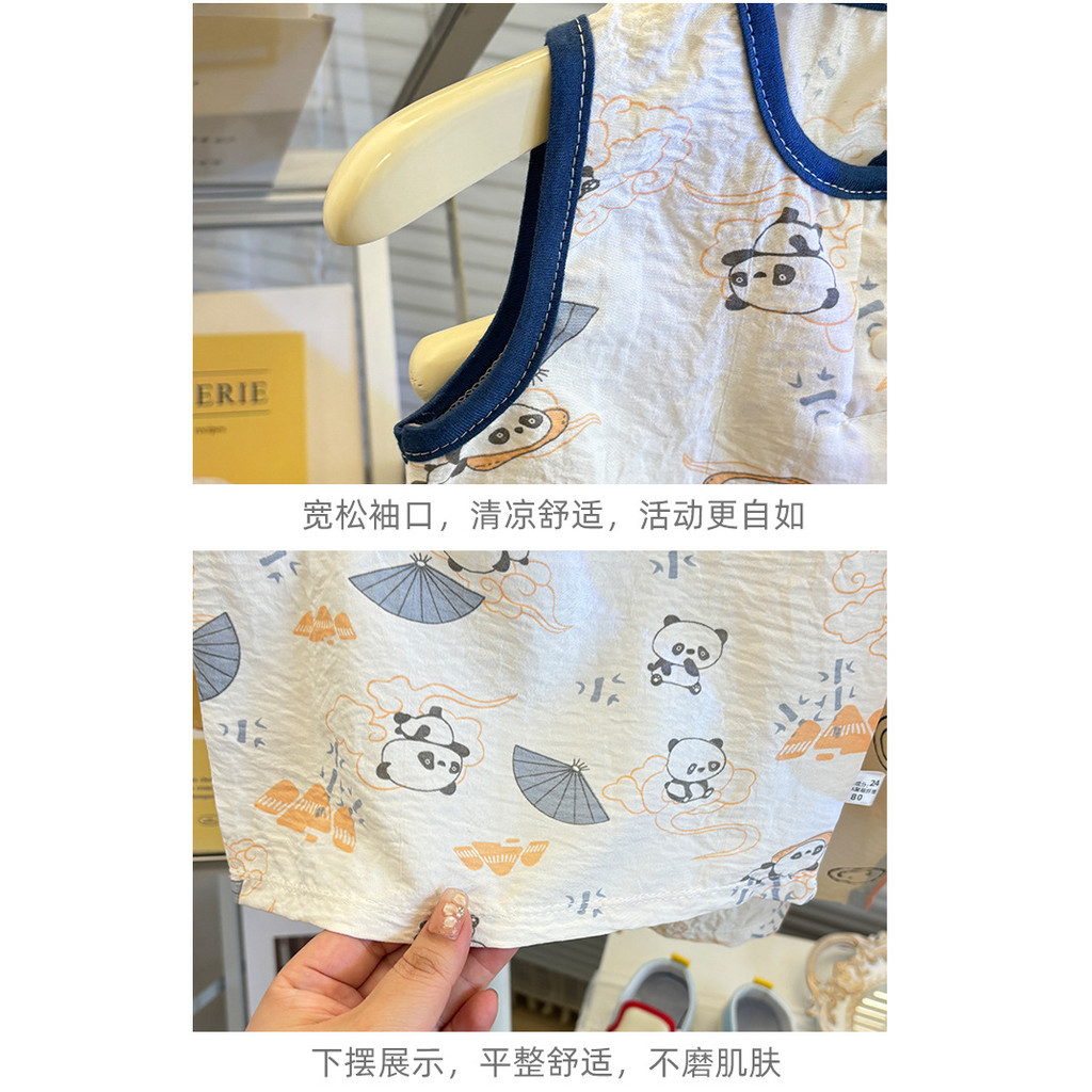 [ซี่] 70-140พร้อมสต็อกเด็กชุดลําลองเสื้อกั๊กการ์ตูนบ้านเสื้อผ้าเด็กระบายอากาศชุดนอนแฟชั่นเด็กเสื้อผ้าอย่างรวดเร็ว ราคา ถูกที่สุด ดีลบีเคเค แกลเลอรีภาพที่ 8