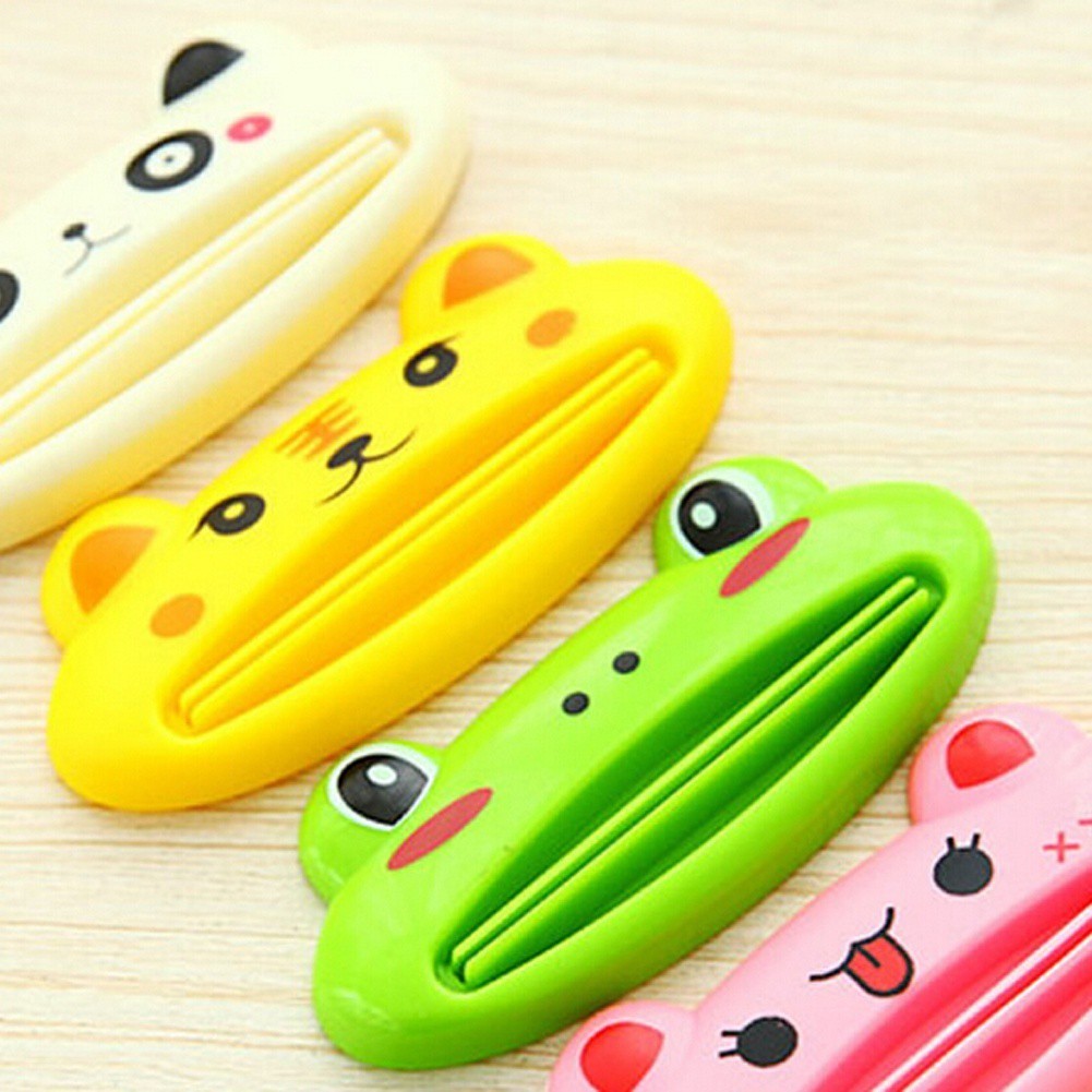 เครื่องบีบยาสีฟันสัตว์น่ารัก 1/2/3 ชิ้นสําหรับเด็ก | ที่จัดระเบียบห้องน้ํา หน้าท้อง ลูกกลิ้งหลอดยาสีฟันสากลประหยัดขยะ 98% (แบบสุ่มการ์ตูน) - รูปที่ 6