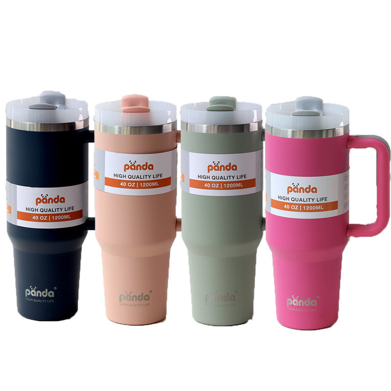 1200ML แก้วเก็บอุณหภูมิ แก้วเก็บความเย็น PANDA ขวดน้ํา ขนาด 40OZ ของแท้ ขวดน้ําเก็บความเย็น