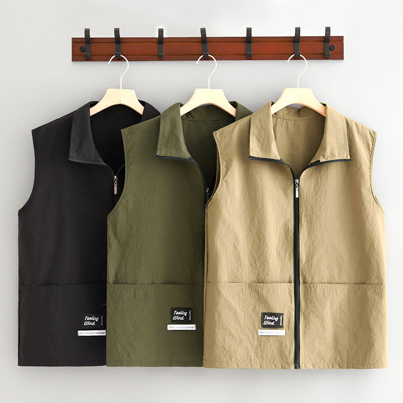 เสื้อกั๊กไล่น้ํา Anti-Fouling สวมใส่ด้านนอกเสื้อกั๊กกันน้ํา Oil-Proof Catering ทํางานเสื้อผ้าทํางานโดยเฉพาะ