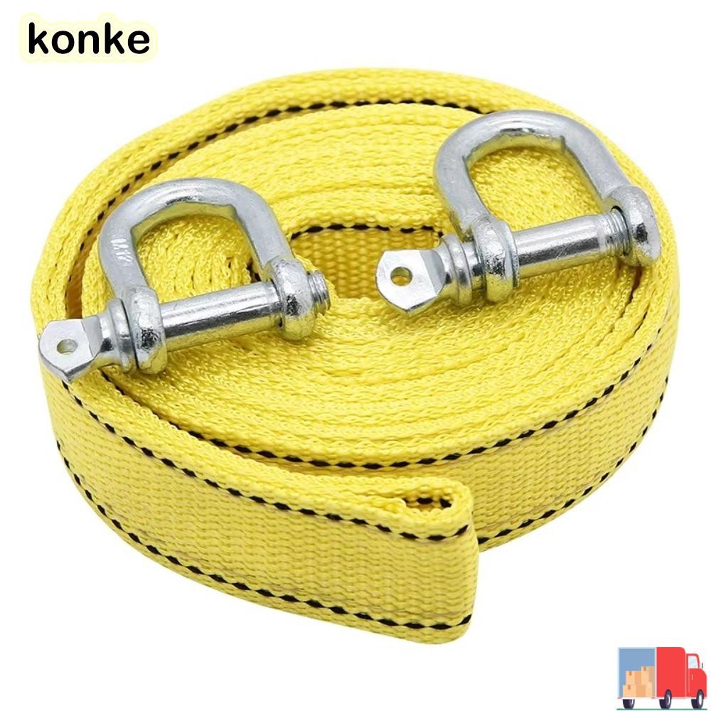 KONKE สายลากจูงรถยนต์, เชือกดึงลากจูงหนาสองชั้น, 5 ตัน 4ม พร้อมตะขอเชือกกู้ภัย