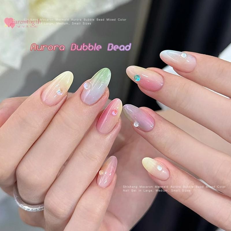 RENBG สีสัน Mermaid Bubble ลูกปัดครึ่งรอบด้านล่างแบนเงา Aurora ขนาดผสมสี Candy Nail Art อุปกรณ์เสริมตกแต่งเล็บ TH ราคา ถูกที่สุด ดีลบีเคเค แกลเลอรีภาพที่ 6