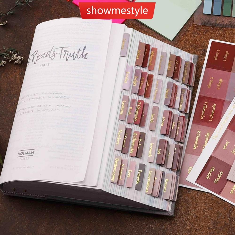 SES 5/6 แผ่น Bible Index Label สติกเกอร์ Self-กาวแท็บกระดาษ Bible Index Tabs สําหรับศึกษาอ่านบุ๊คมาร
