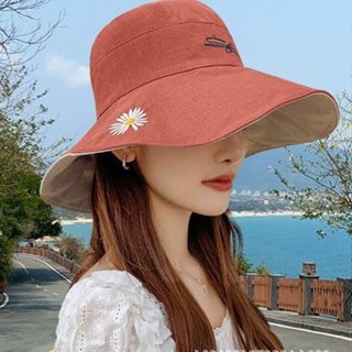 หมวกชาวประมงหมวกกันแดดผู้หญิงสองด้านเวอร์ชั่นเกาหลีพร้อมหมวก