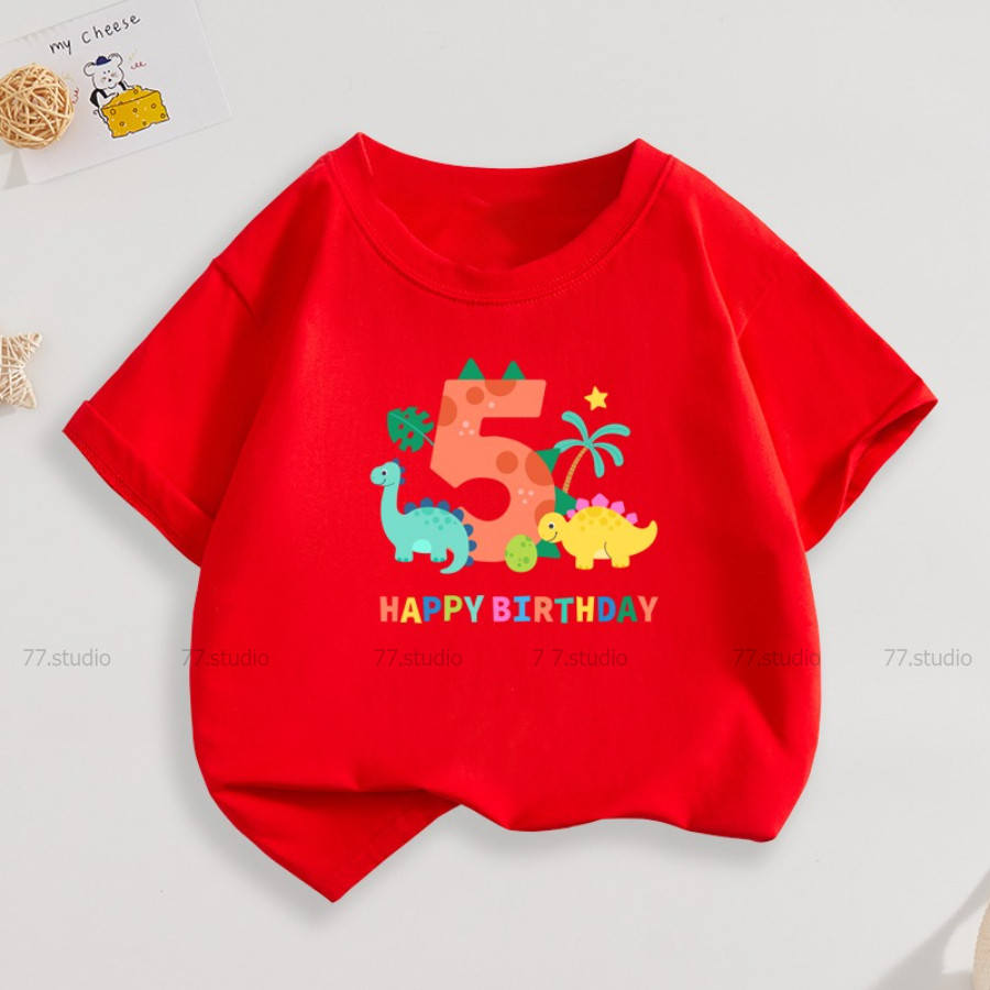 COD🔥ล็อตใหม่ล่าสุด🔥เสื้อยืดแขนสั้นพิมพ์ลายดิจิตอลสำหรับเด็ก เด็กชายและเด็กหญิง วันเกิด ฤดูร้อน ผ้าฝ้ายบริสุทธิ์ - รูปที่ 2