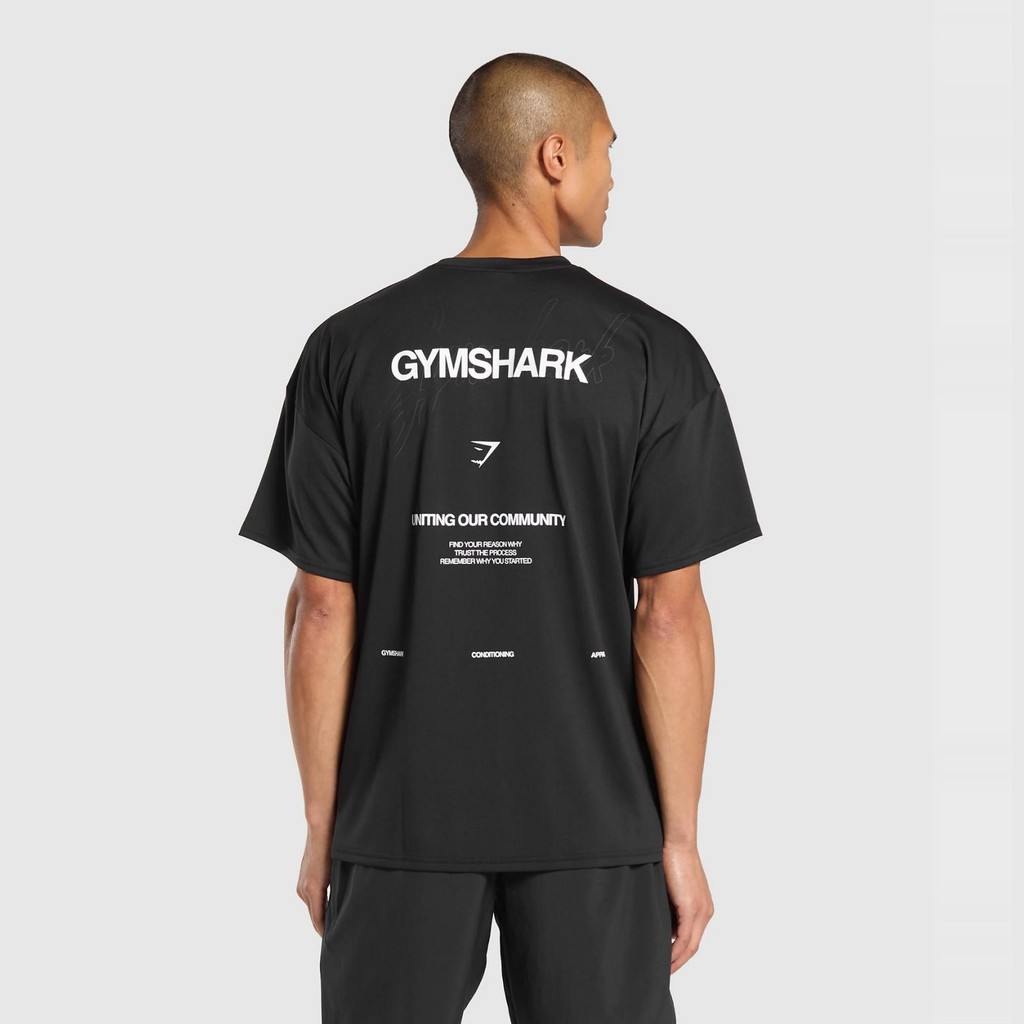 GYMSHARK เสื้อยืดแขนสั้นผู้ชายรัดรูปรัดรูปรัดรูป APPAREL
