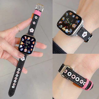สายนาฬิกาหนังเดนิมลายดอกไม้สุดน่ารักสำหรับ Huawei Watch Fit 5 Fit 4 Pro สายรัดข้อมือแบบบางสำหรับผู้หญิง อุปกรณ์เสริมสายนาฬิกาสำรองสำหรับ Huawei Fit3