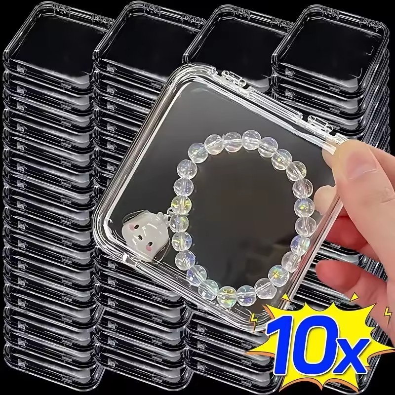 กล่องจัดระเบียบพัฟแต่งหน้ากันน้ํา 10 ชิ้น | กล่องเก็บของพลาสติกทนทานพร้อมระบบอบแห้งอนามัย, 7.5x7.5x1.7 ซม. ภาชนะบรรจุเครื่องสําอางกันฝุ่น