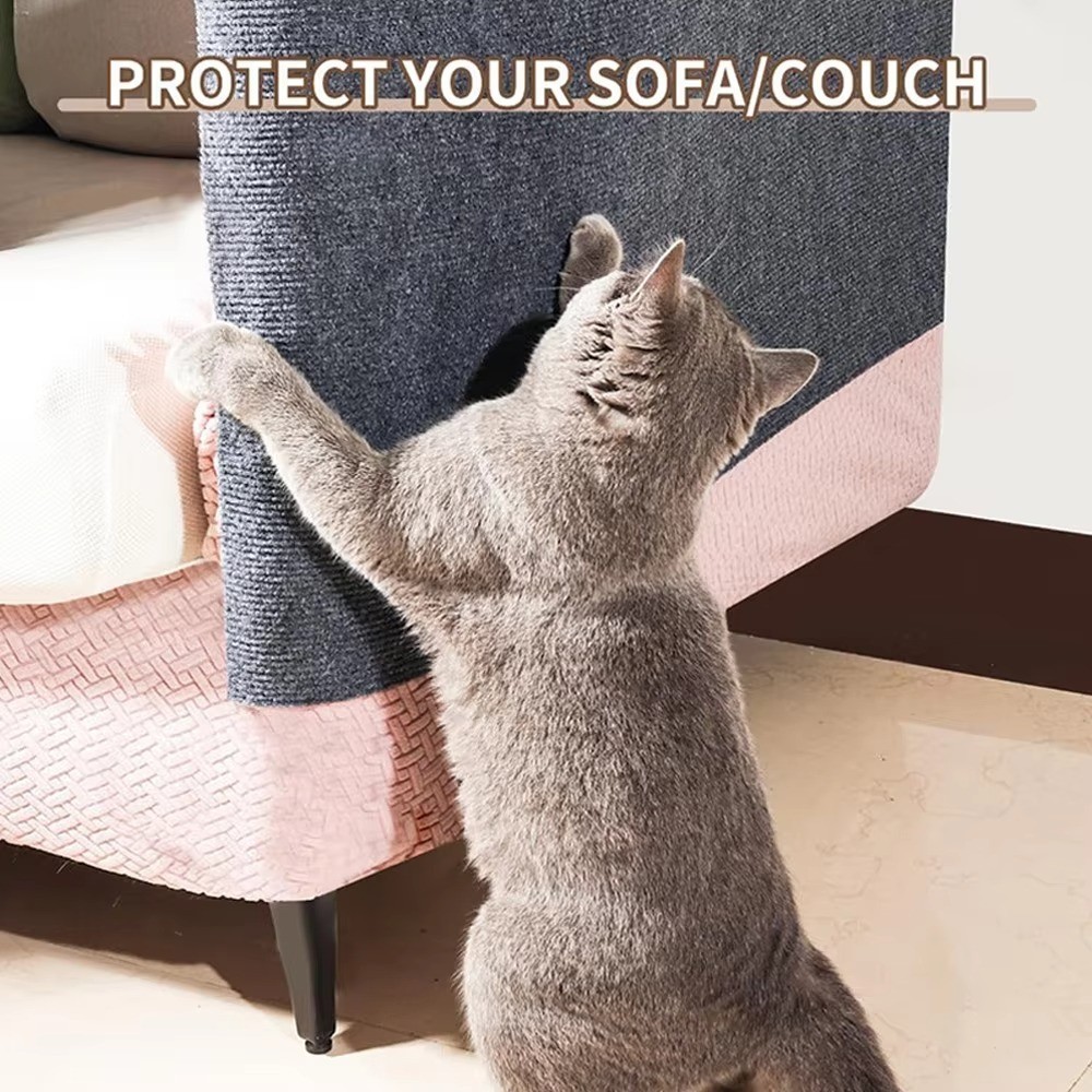 Cat scratching Mat โซฟา Protector Self-กาวพรม DIY Trimmable Cat Climbing สติกเกอร์ Anti-scratching เฟอร์นิเจอร์ป้องกัน ราคา ถูกที่สุด ดีลบีเคเค แกลเลอรีภาพที่ 2