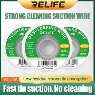 ลวดซับตระกั่ว RELIFE RL-20A สำหรับทำความสะอาด ซ่อมแซม BGA บัดกรีลวดทองแดงบริสุทธิ์สารตกค้างเหมาะ