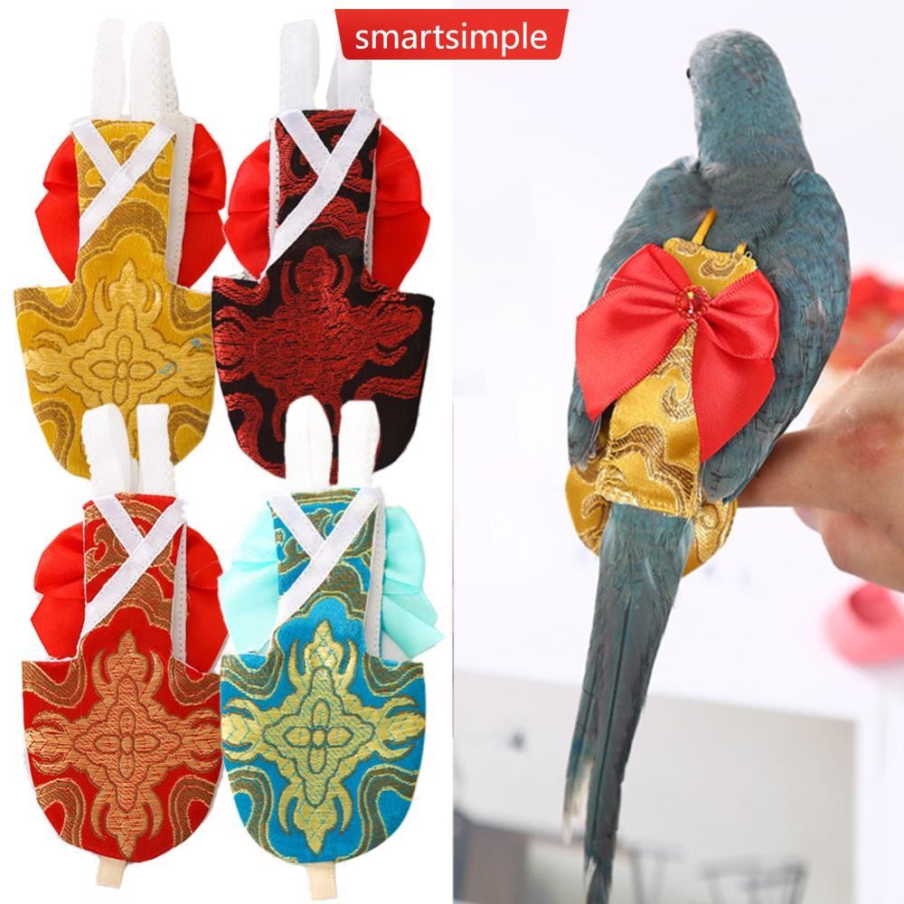 SMARTSIMPLE Han-จีน-ผ้าสไตล์นกชุดเที่ยวบินผูกโบว์นกแก้วผ้าอ้อมเที่ยวบินชุดผ้าอ้อมเสื้อผ้า Parakeet P