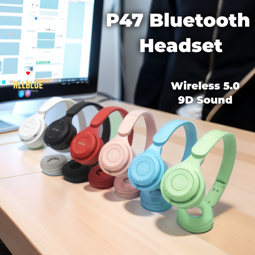 P47 ชุดหูฟังบลูทูธหูฟังไร้สายพร้อมไมโครโฟน Google Classroom Gaming PUBG Edifier Windows แล็ปท็อป