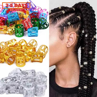 [3-5 วันมาถึง] -แหวนผมล็อคเดรดล็อกปรับได้-ผมกลวงถักเปียวงกลม…