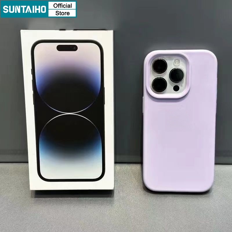 Suntaiho เคสไอโฟน ซิลิโคนเหลวพรีเมี่ยมนุ่มกันกระแทกง่ายสวยงามเคสสีขนมสำหรับ iPhone 11 12 13 14 15 16 Pro Max IP 7 8 Plus Iphon X XS XR XS Max - รูปที่ 3