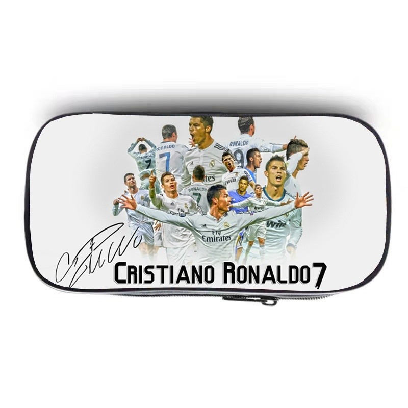กล่องดินสอผ้าใบ Ronaldo ฟุตบอลสตาร์ 0TRJ ความจุใหญ่ ทนทาน สําหรับนักเรียน พร้อมกล่องเก็บเครื่องเขียน
