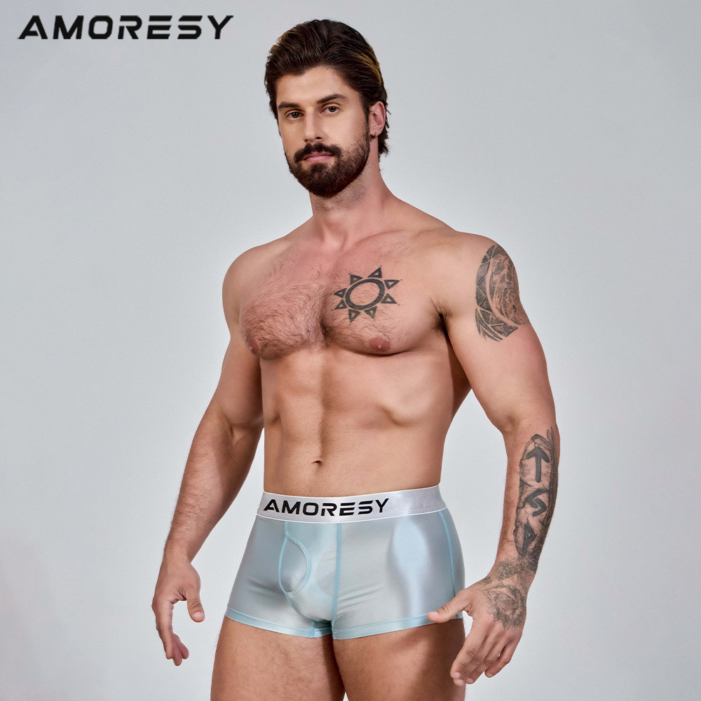 บ็อกเซอร์โปร่งใสบางเฉียบ AMORESY ซีรีส์ Pegasus สำหรับวัยรุ่น กีฬา ระบายอากาศ ผ้าไหมน้ำแข็ง