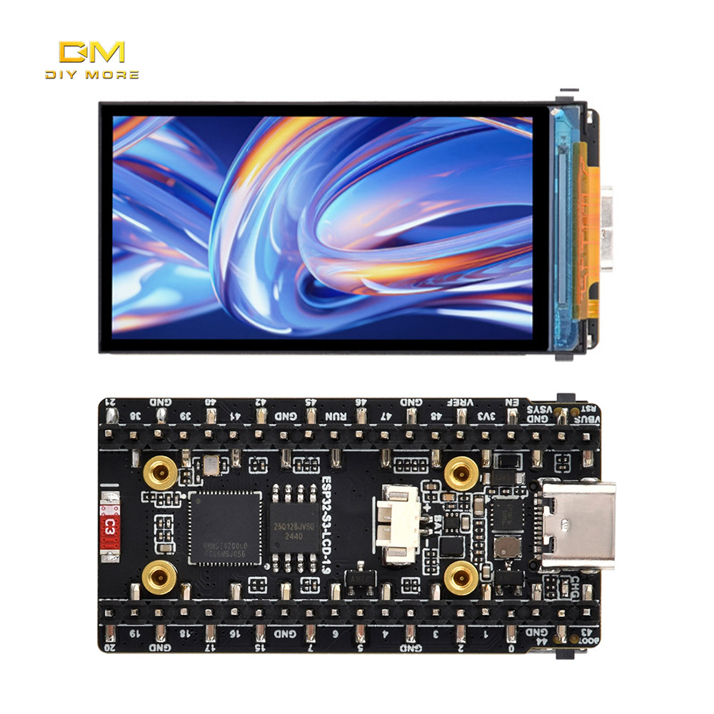 DIYMORE Esp32-S3 1.9 นิ้วหน้าจอ Lcd Wifi Bt Development Board 170 320 ความละเอียด Lx7 Dual Core โปรเซสเซอร์ Type-C