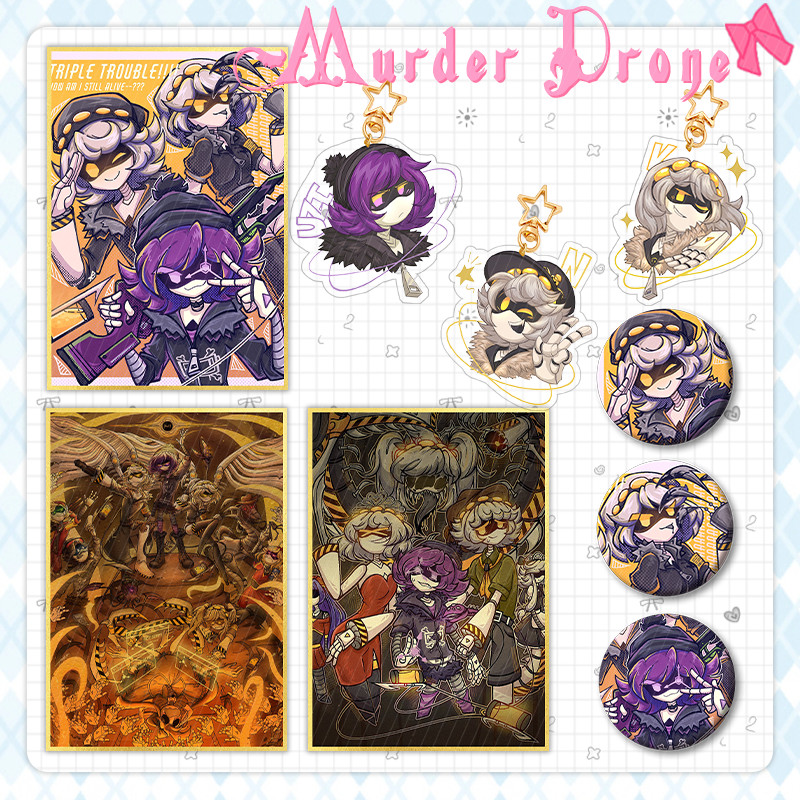 Murder Drones Season Anime KeyChain Uzi Doorman N V ตุ๊กตาผู้ชายพวงกุญแจสําหรับผู้หญิงแฟชั่นรูปอะคริ