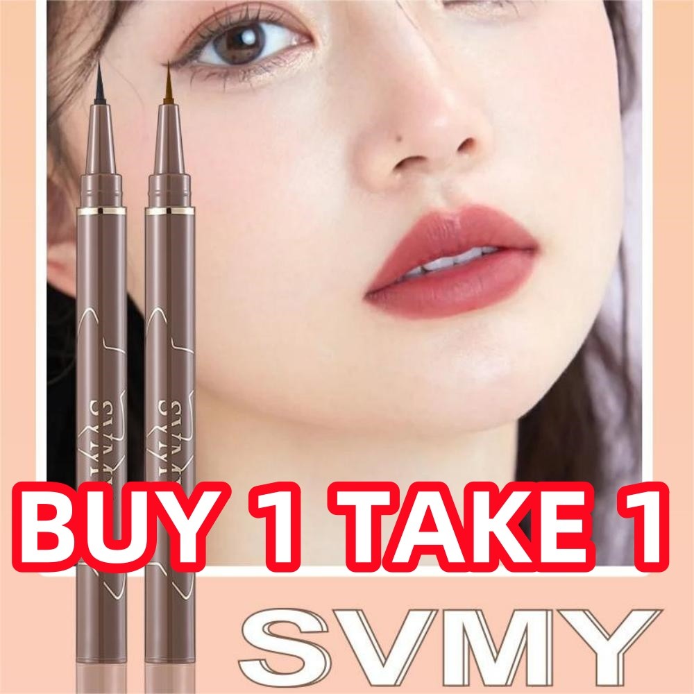 【ซื้อ 1 แถม 1】SVMYกันน้ำ กันเหงื่อ ไม่เลอะ ไม่เปลี่ยนสีง่าย เป็นธรรมชาติ ติดทนนาน อายไลเนอร์เนื้อละเอียดพิเศษ เรียบเนียน
