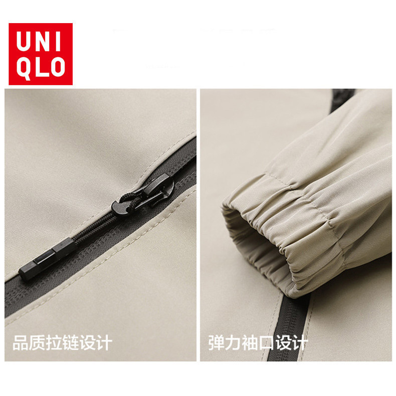 UNIQLO 2025 ใหม่Uniqlo Fall เสื้อแจ็คเก็ตผู้ชาย M-5XL เสื้อแจ็คเก็ตทรงหลวมไซส์ใหญ่เสื้อแจ็คเก็ตกันคราบเข้ม - รูปที่ 4