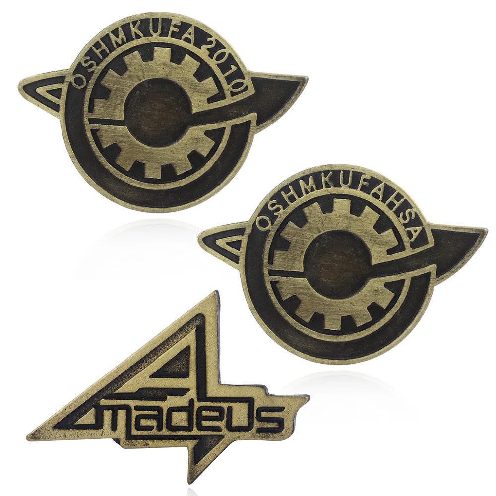 อะนิเมะ Steins Gate สร้อยคอ Pins เข็มกลัด OSHMKUFAHSA ADEUS Labmem Badge เข็มกลัดผู้หญิงผู้ชาย Lapel Pin เครื่องประดับ