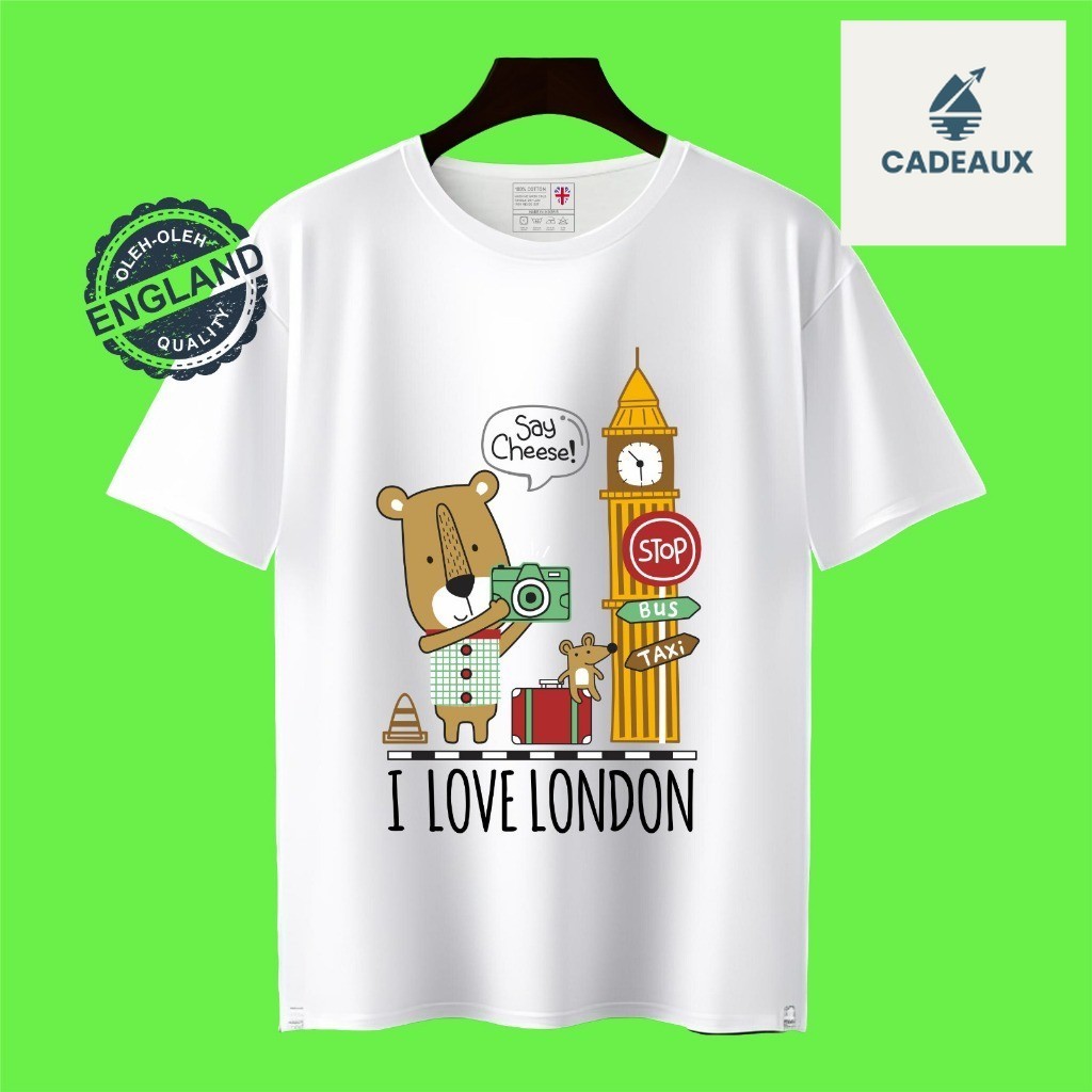 GHS - ENGLAND SOUVENIR เสื้อยืดผ้าฝ้าย Combed 24s SOUVENIR ของขวัญพรีเมี่ยม