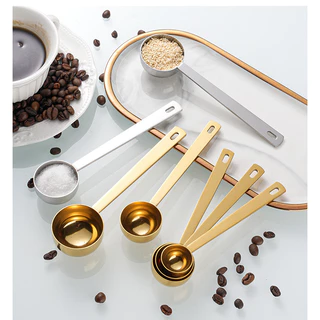 OUKEAI 304 ช้อนตวงสแตนเลส 5ml ~ 30ml ครัวเบเกอรี่ช้อนปรุงรสกาแฟนมถั่วเหลืองผงช้อนตวง