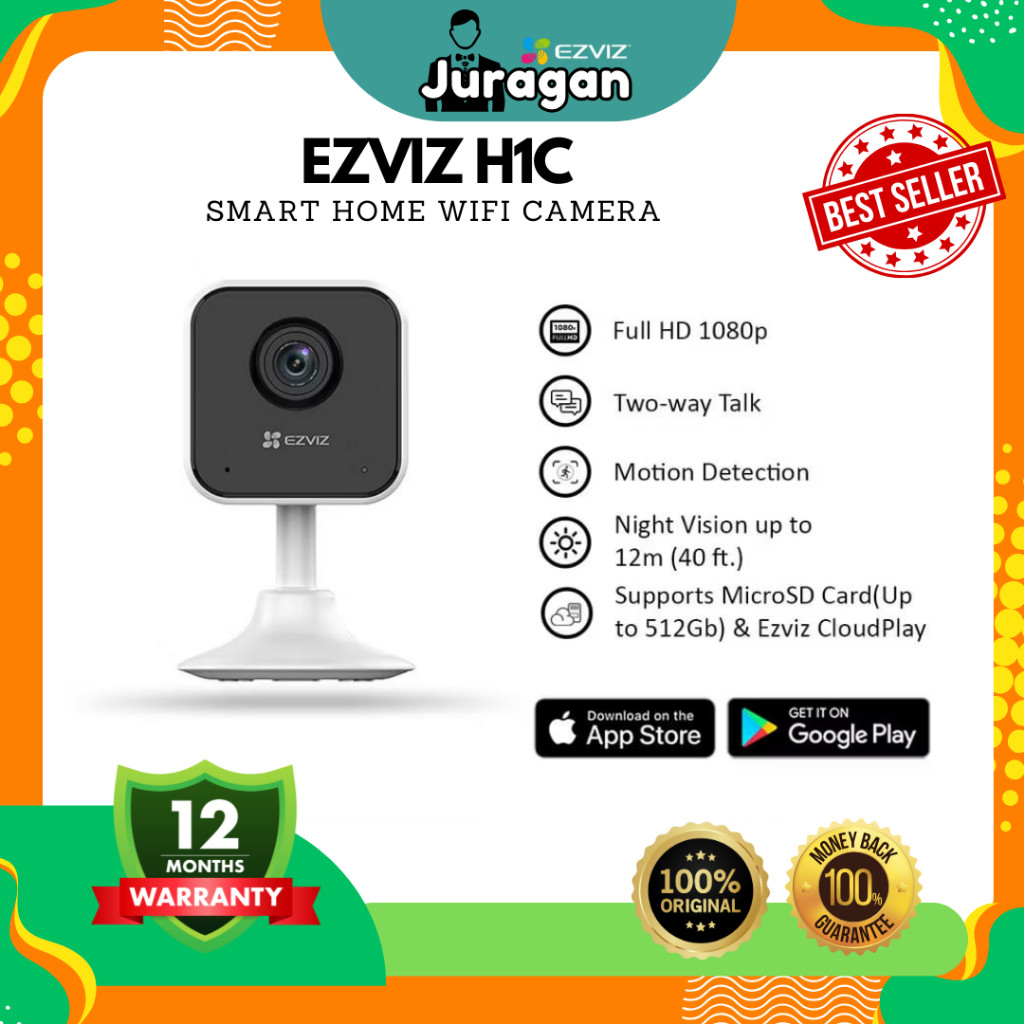 EZVIZ H1C กล้อง WiFi บ้านอัจฉริยะ Full HD 1080p