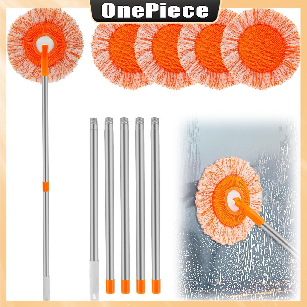 Wall Cleaner Mop 5 Mop ผ้า Super Absorbent เพดาน Mop Cleaner รอบฝุ่นผนังแห้งและเปียกทําความสะอาด Mop