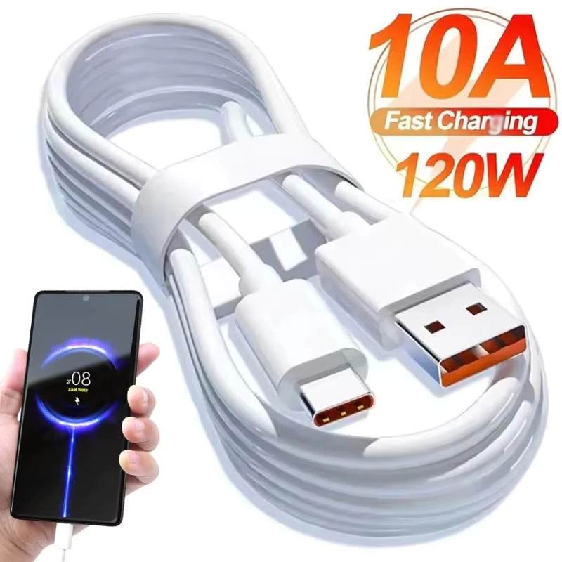 สายชาร์จ Type-C เร็วสุด 10A สําหรับโทรศัพท์ Android, การถ่ายโอนข้อมูลความเร็วสูงและสายชาร์จ 2M, เข้ากันได้กับสมาร์ทโฟน Xiaomi/OPPO