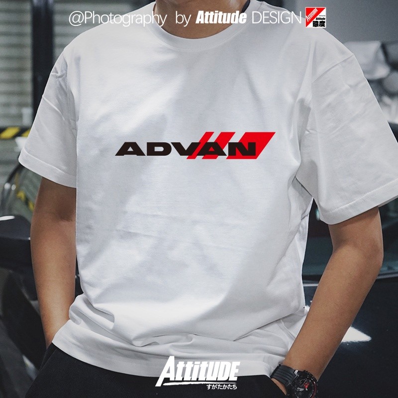 ปกติ✨ เสื้อยืดแขนสั้น พิมพ์ลายล้อยาง Attitude Japan JDM Yokohama Advan AD08R AD09 ผ้าฝ้ายแท้ ✨