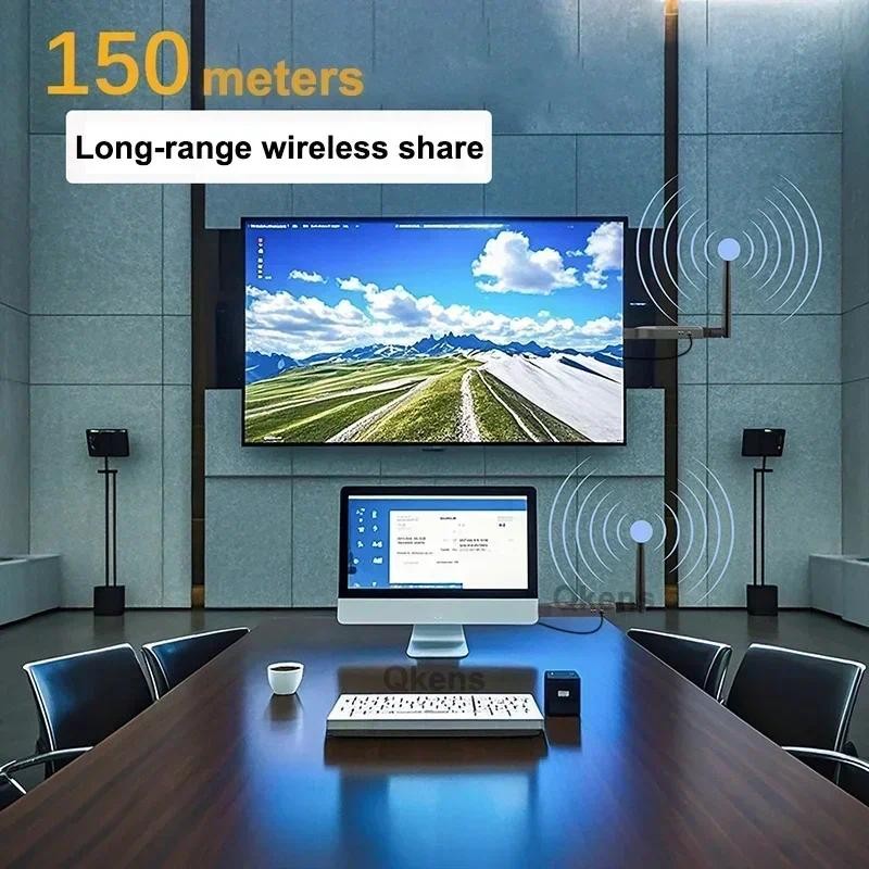 150m HDMI Wireless Extender Audio Video Transmitter Receiver 1 ถึง 4 Multi Screen Share Display Adapter 5G 1080P สําหรับกล้อง PS4 แล็ปท็อป PC To TV Monitor โปรเจคเตอร์