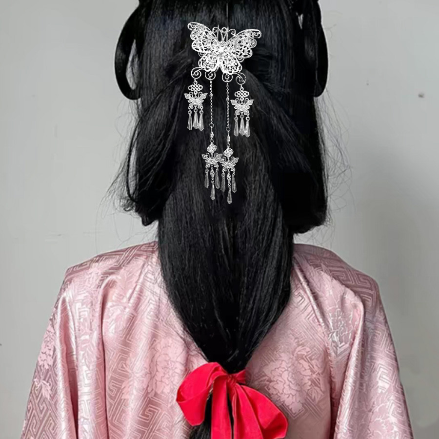 ใหม่สไตล์จีนโลหะผีเสื้อขั้นตอนสั่นพู่กิ๊บหญิงโบราณระดับไฮเอนด์ที่เรียบง่ายทันสมัยกิ๊บกิ๊บ - รูปที่ 2