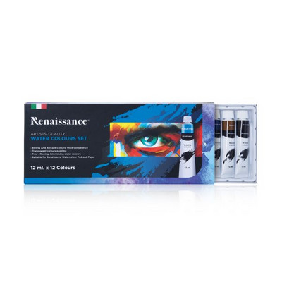 ชุดสีน้ำ Renaissance 12 สี สำหรับศิลปินมืออาชีพและผู้เริ่มต้น