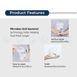 Micronware กระปุกพลาสติกมีสเกล กันแบคทีเรีย ไร้สารก่อมะเร็ง Super lock ขวดโหสเกล กระปุกกาแฟ 5631 5632 5633 5634 5635